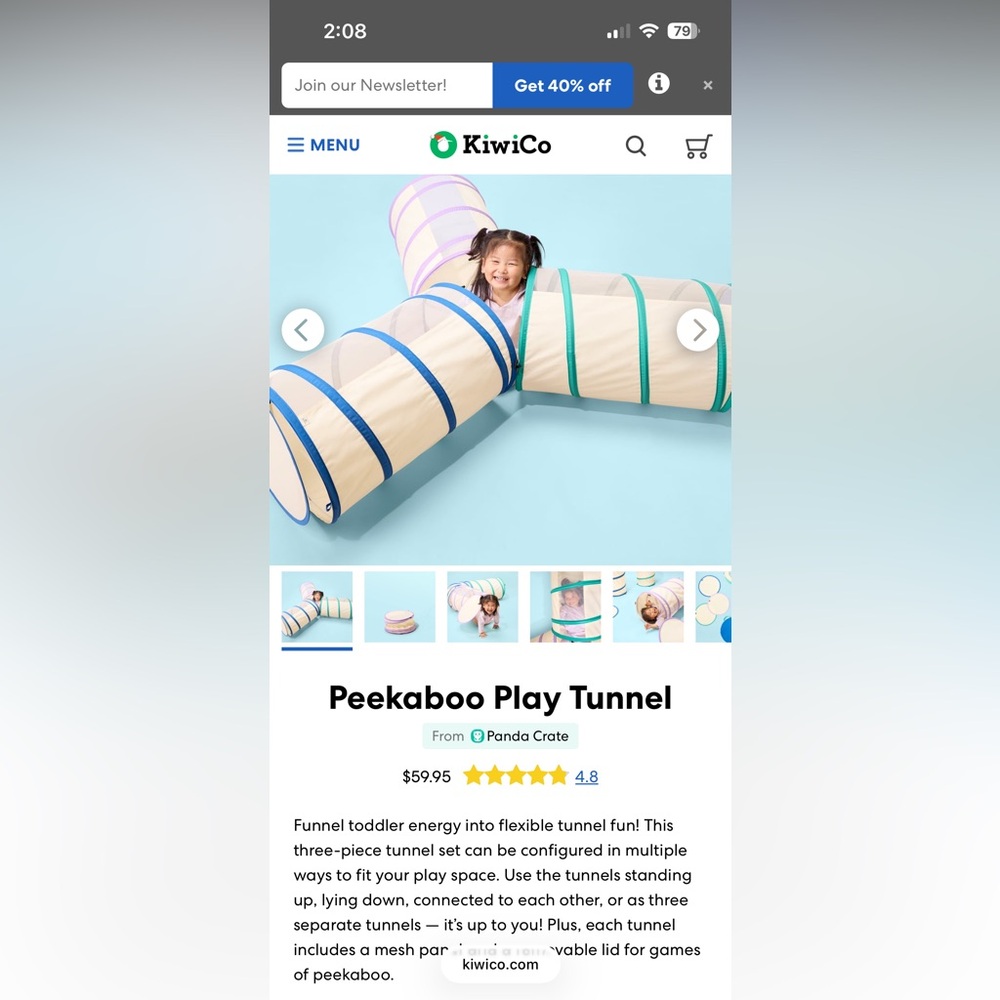 Peekaboo Play Tunnel for Kids by KiwiCo